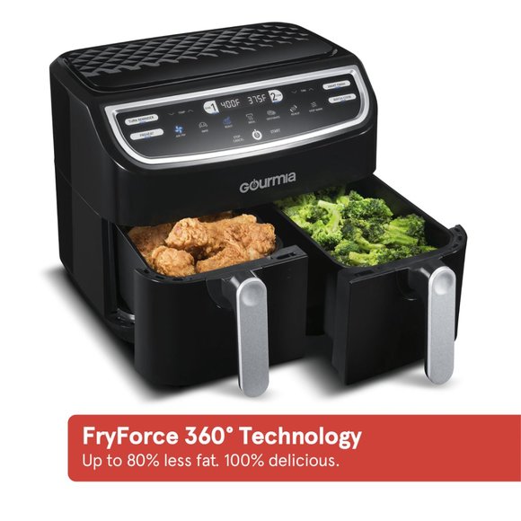 9 Qt 7-in-1 Dual Basket Digital Air Fryer with Smart Finish and Guided Cooking - Picture 7 of 13